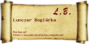 Lunczer Boglárka névjegykártya